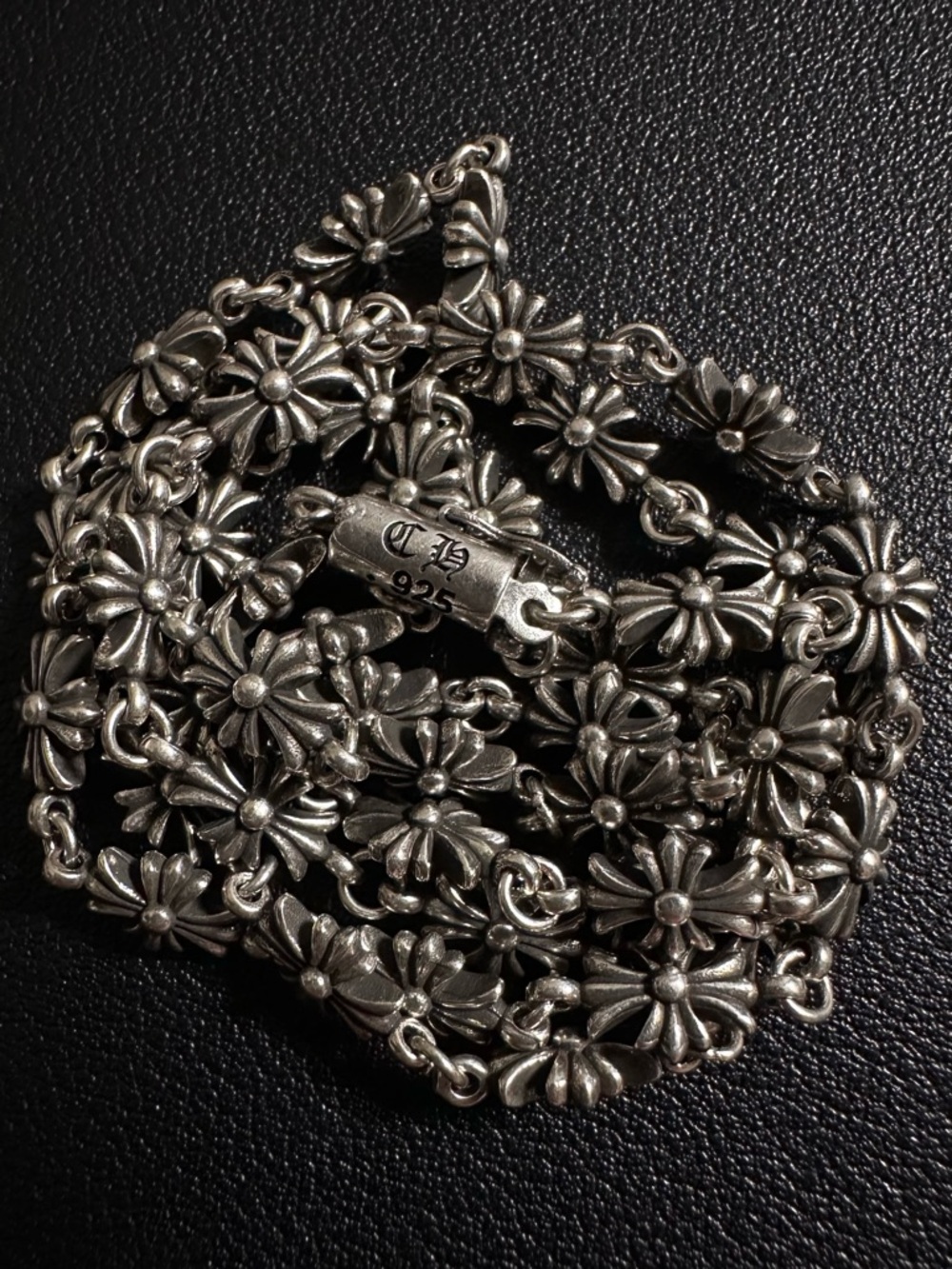 Chrome Hearts Tiny E Necklace 925 Sterling Silver 26.5g